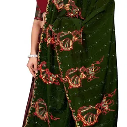 Kemza Pack Of 2 Ethnic Motifs Embroidered Kalamkari Dupatta with Mirror Work image 2