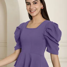 Metronaut Puff Sleeve Peplum Top image 2