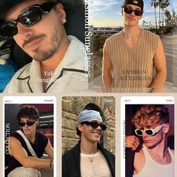 SPADEACES Unisex Black Lens & Black Square Sunglasses with image 5