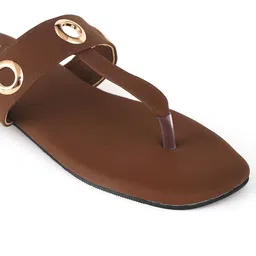 RUXBYPAYAL Women Solid Slip On Open Toe Flats image 5