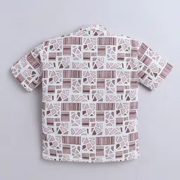 FOURFOLDS Boys Abstract Printed Cotton Shirt image 4