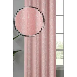 GEET CREATIONS Rose Gold Floral Room Darkening Door Curtain-picture-12