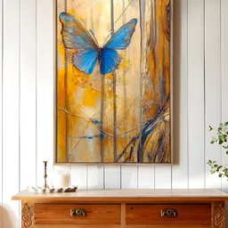 Art Street Yellow & Blue Butterfly Canvas Wall Art-picture-24