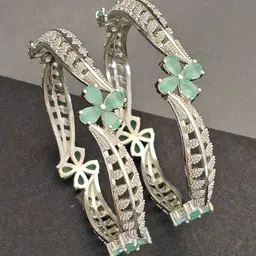 Zevarly Pack Of 2 Gold-Plated AD-Studded Bangles-picture-23