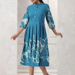 Label Khoj Floral Print A-Line Midi Dress image 3