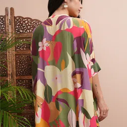 Vishudh Women Graphic Printed Mandarin Collar Top image 5