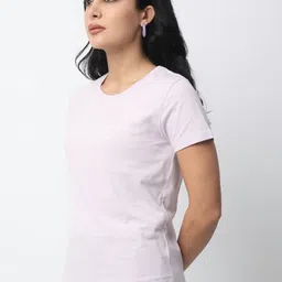 R&B Women Printed Extended Sleeves Monochrome Raw Edge T-shirt image 3