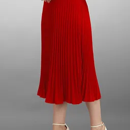 PTVIZE Pleated A-Line Midi Skirt image 3