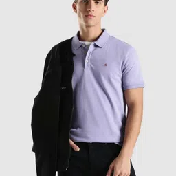 Calvin Klein Jeans Men Solid Polo Collar Pure Cotton T-shirt image 4