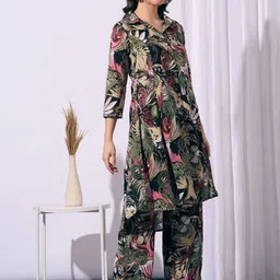 FASHOR Floral Printed A-Line Tunic & Palazzos image 4