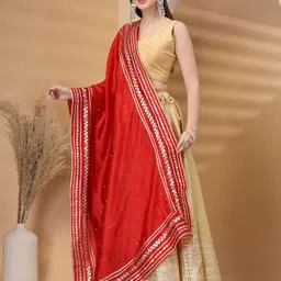 Moda Rapido Ethnic Motifs Embroidered Embellished Dupatta with Gotta Patti Details image 5