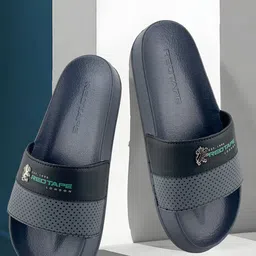 Red Tape Men Printed Sliders Flip Flops image 2
