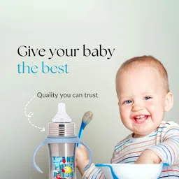 Adore Kids Magnus! Premium Wide Neck Feeding Bottle With Handle 250 ml - Blue image 3