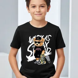 LONDON STREETS Boys Graphic Printed Round Neck Short Sleeves Cotton T-shirt-image-39