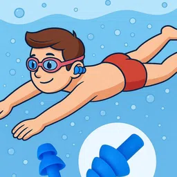 DeoDap Unisex Set Of 2 Reusable Silicone Swimming Ear Plugs image 3