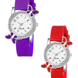 Gopal Shopcart Unisex Embellished Dial & Straps Analogue Watch BF Purple Red_F-picture-0