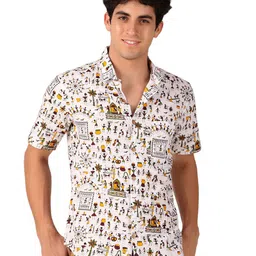 FAADDICTION Men Relaxed Geometric Printed Cotton Casual Shirt-picture-29