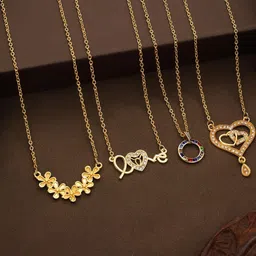 Anouk Pack of 4 Women Gold-Plated Chains With Pendants-picture-18