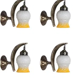 Somil Premium Designer Glass Wall / Night Lamp Elegant & Stylish Dcor Accent for Modern Interiors, color, Yellow, White, Size:- 20.5 X 29.5 X 33 CM-image-30