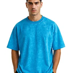 VEIRDO Oversized Tie And Dyed Drop-Shoulder Sleeves Pure Cotton T-Shirt-image-91