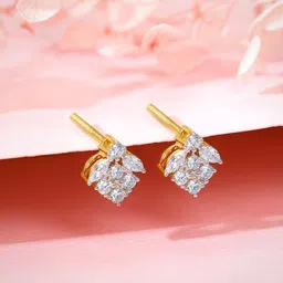 GIVA 14Kt Gold Buti Earrings Lab Grown Diamond-image-25