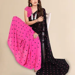 Moda Rapido Polka Dot Printed Half and Half Saree image 4