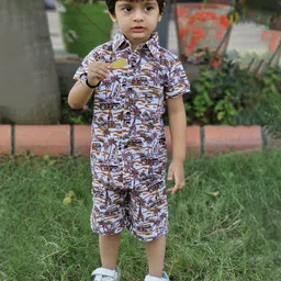 Emblica Unisex Kids Printed Shirt with Shorts-image-81