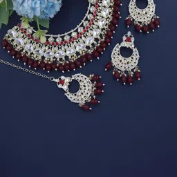 Women Click Gold-Plated Stones Studded Jewellery Set-picture-21