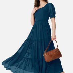 Raiyani Enterprise Women Puff Sleeve Fit & Flare Maxi Dresses-picture-38