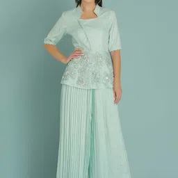 Sejal Kamdar Embroidered Top With Skirt Co-Ords-image-5