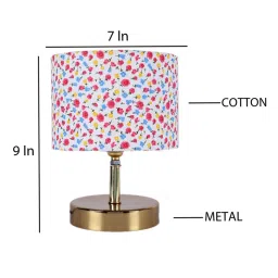 Devansh Metal table lamp with Multicolor cotton Shade by New Era image 5
