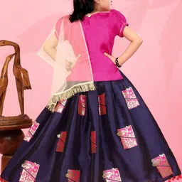 BAESD Girls Embellished Ready to Wear Lehenga & Made Measure Blouse With Dupatta image 2