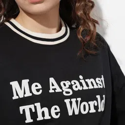 The Roadster Life Co. Typography Printed Crop Sweatshirt image 2