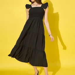 DIMPY GARMENTS Women Square Neck Fit & Flare Midi Dress-picture-31