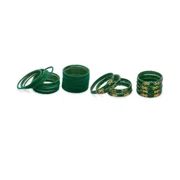 Somil Classic Combo Glass Bangles | Simple Chudi Set For Women & Girls | Daily Use & Special Occasions, Combo Of 2 Set, Green-picture-26