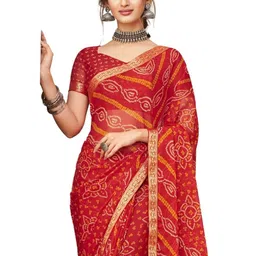 THE FASHION ATTIRE Tiaraa Bandhani Printed Zari Bandhani Saree-image-93