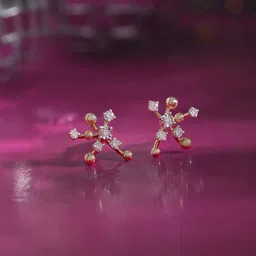 Mia by Tanishq 14KT Yellow Gold Diamond Stud Earrings image 1