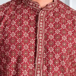DEVOILER Men Embellished Sequinned Kurta image 5