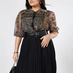Honey Curvytude by Pantaloons Ethnic Motifs Printed Plus Size Top-picture-23