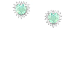 GIVA Rhodium Plated 925 Sterling Silver Artificial Stones Studded Perfect Heart Studs image 2