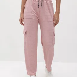 Roadster Women Peach Easy Wash Solid Trousers-image-94