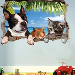 INDIAN ROYALS Blue & Grey Printed Self-Adhesive & Durable Wall Sticker image 5