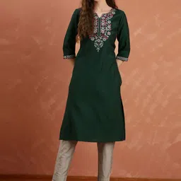 Anouk Women Floral Embroidered Thread Work Kurta-image-72