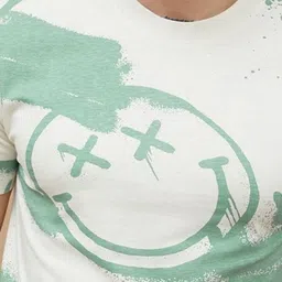 SmileyWorld Men Abstract Printed Round Neck Cotton T-shirt image 4