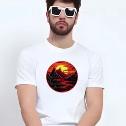 KaamBhari Graphic Printed Round Neck Regular Fit Cotton T-shirt image 4