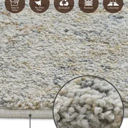 OBSESSIONS Grey Abstract Printed Easy to Clean Carpet image 3