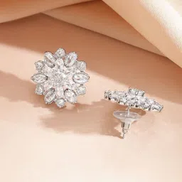 Rubans Rhodium-Plated Crystal & American Diamond-Studded Jewellery Set image 4