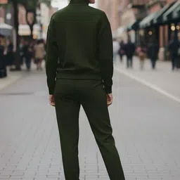 MACK JONNEY Women Long Sleeves Mock Collar Half Zipper Mid-Rise Regular Tracksuits image 3