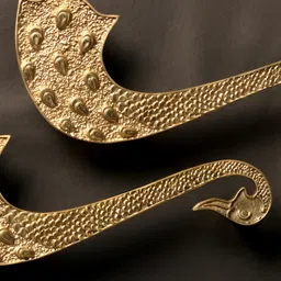 Exotic India 2 Pcs Textured Brass Peacock Door Handle image 3