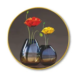 Livin'luxe Black & Gold-Toned Wall Hallway Round Portrait Painting Wall Art 20 " x 20 " image 3